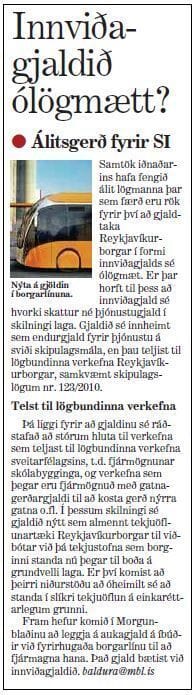 Álitsgerð sem segir innviðagjaldið ólögmætt