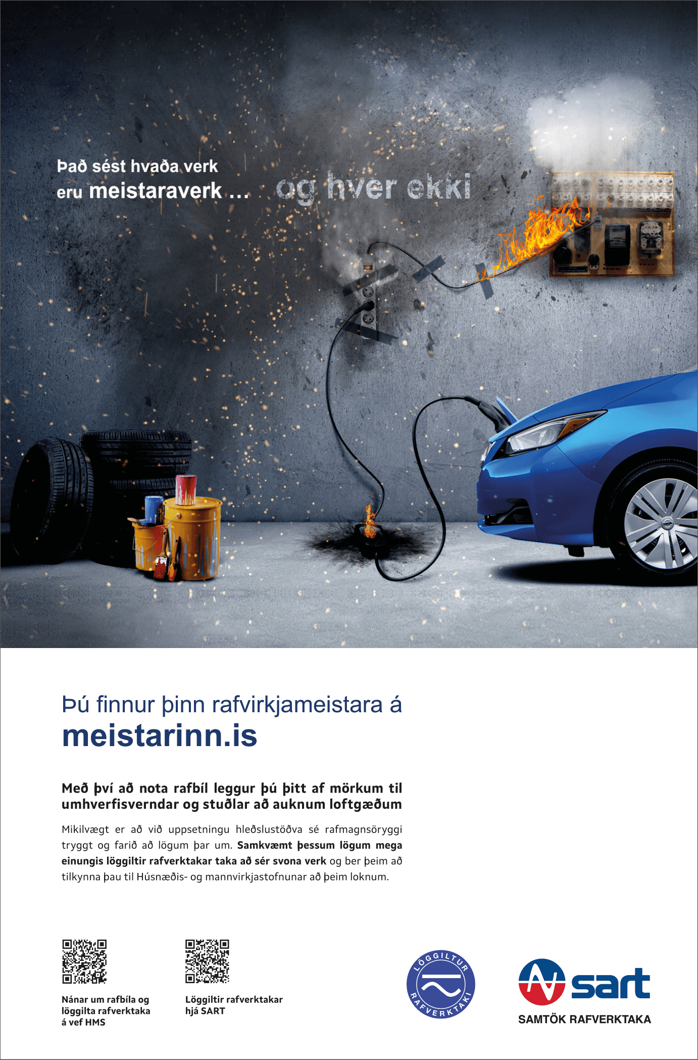 Einungis löggiltum rafverktökum heimilt setja upp hleðslustöðvar