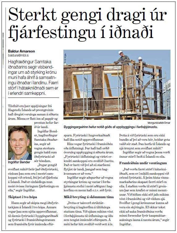 Færri störf í hátækniiðnaði hér á landi vegna gengissveiflna