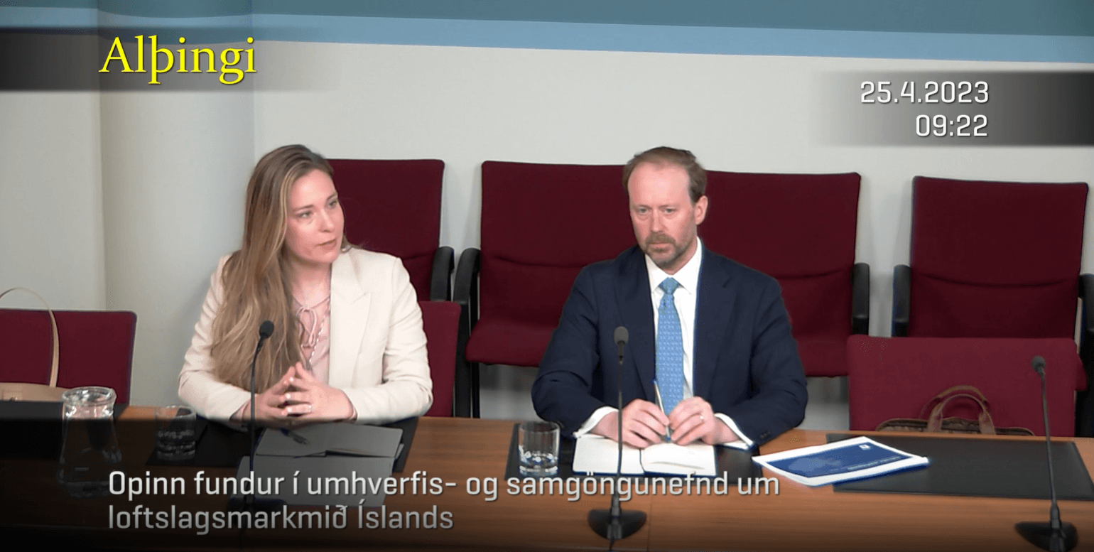 Fulltrúar SI ræddu loftslagsmál á opnum nefndarfundi Alþingis