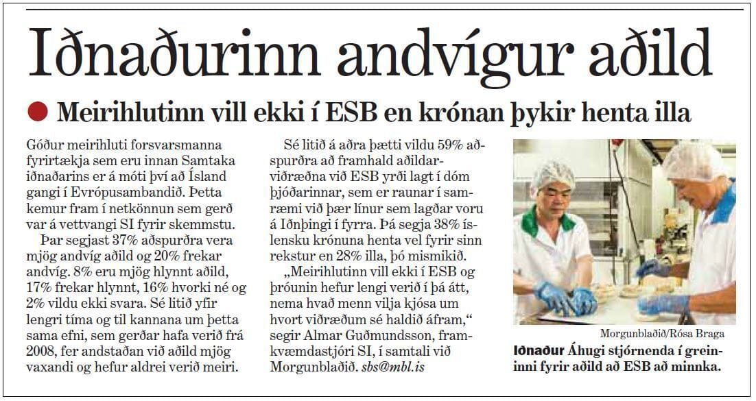 Meirihlutinn vill ekki í ESB