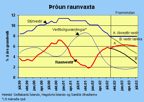 Þróun raunvaxta